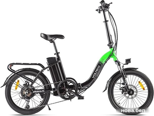 Электровелосипед Volteco Flex 2020 (черный/зеленый)