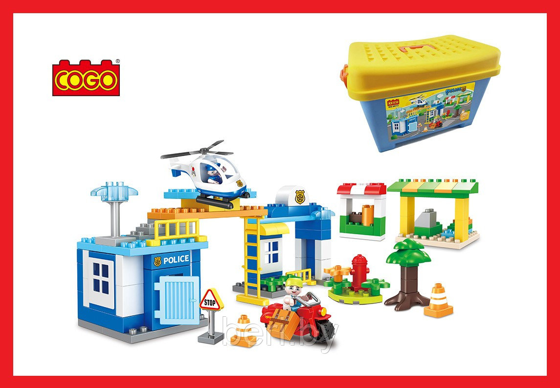 6813 Конструктор COGO "Полицейский участок", 116 деталей, крупные детали, для малышей, аналог Lego Duplo