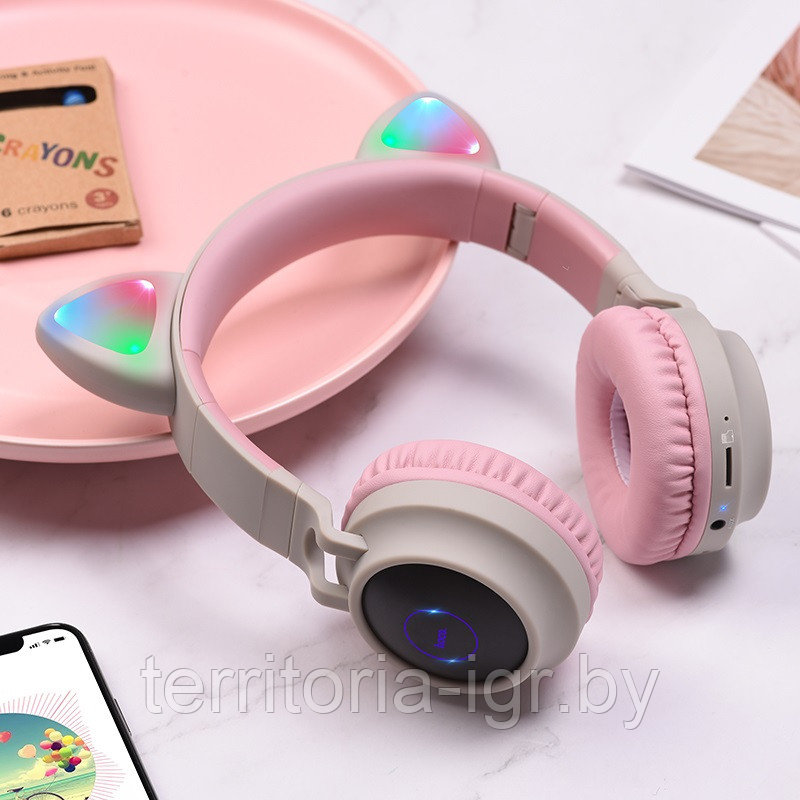 Беспроводные Bluetooth наушники W27 Cat розовый Hoco - фото 5 - id-p146099037