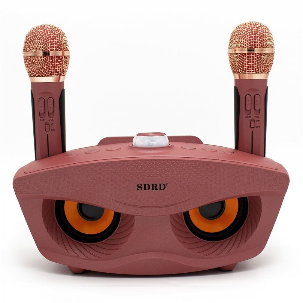 Беспроводная семейная Караоке система SDRD SD-306 с двумя микрофонами розовая - фото 3 - id-p147572001