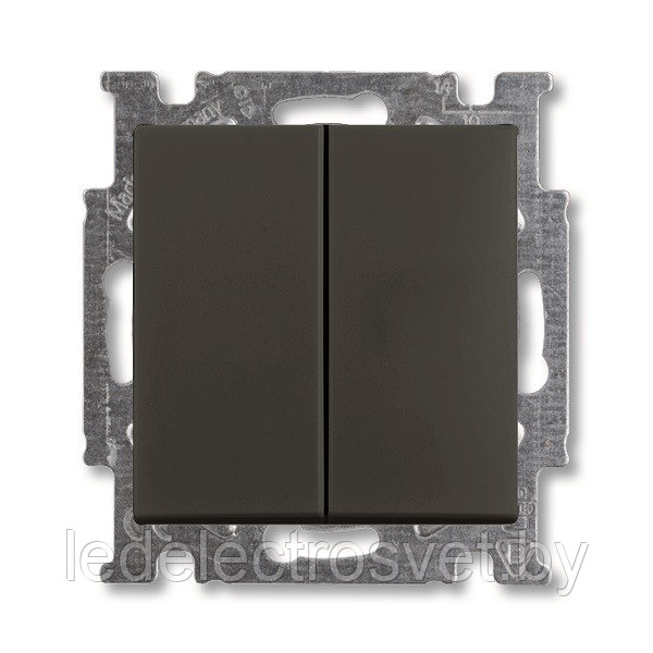 Basic 55 - Выключатель двухклавишный (шато-черный) - фото 1 - id-p147172250