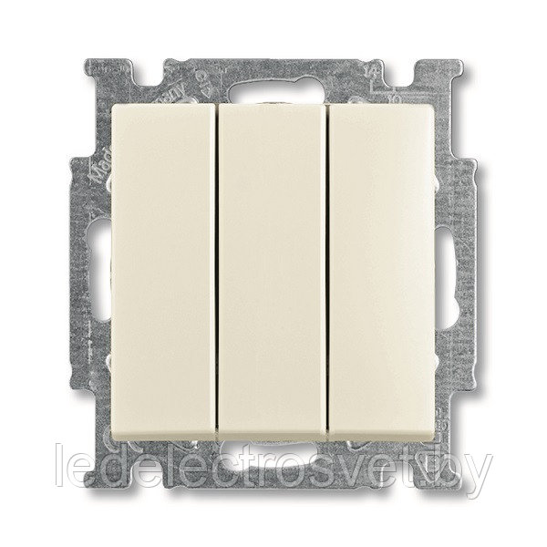 Basic 55 - Выключатель трехклавишный (шале-белый) - фото 1 - id-p147172256