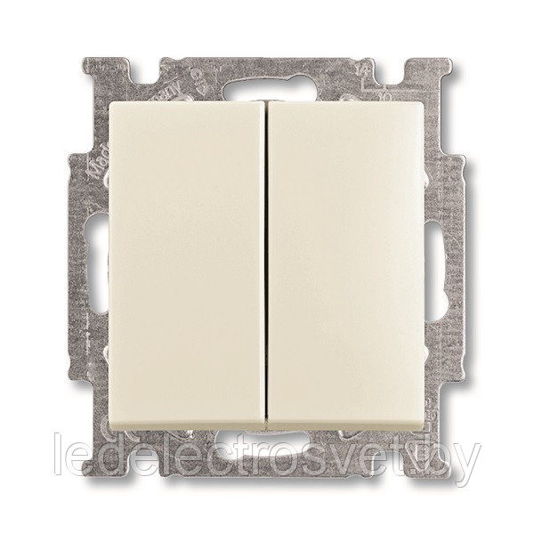 Basic 55 - Выключатель двухклавишный (шале-белый) - фото 1 - id-p147172259