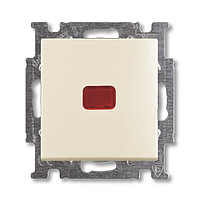 Basic 55 - Кнопка с нейтральным символом с возможностью подсветки (шале-белый)