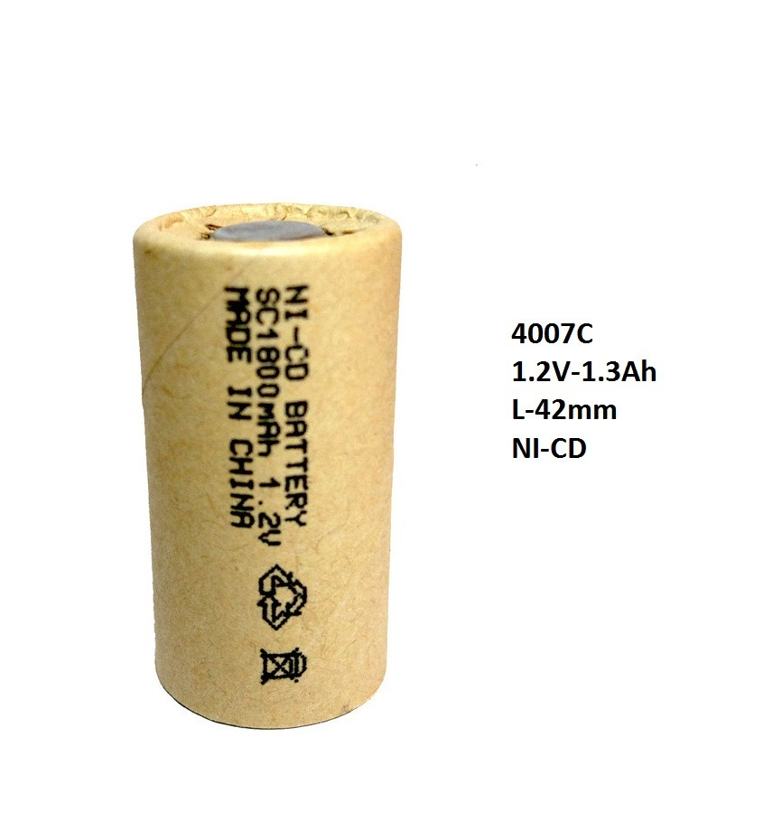 Элемент питания (аккумулятор) NI-CD 4007C 1.2V/2.0Ah/42mm  РАСПРОДАЖА