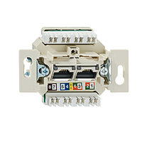 Basic 55 - Розетка 2хRJ-45 UTP CAT6 (лицевая накладка заказывается отдельно)