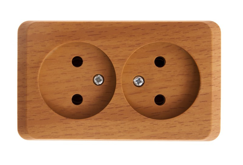 Розетка наружная Schneider Electric Этюд двухместная без з/к, бук