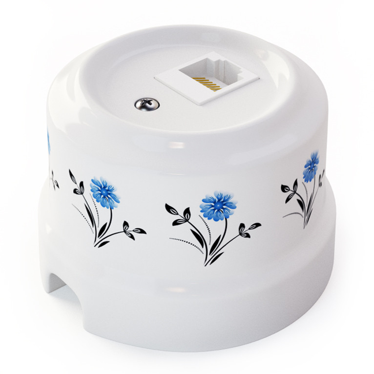 Lindas Розетка RJ-45, орнамент №2 (васильки)