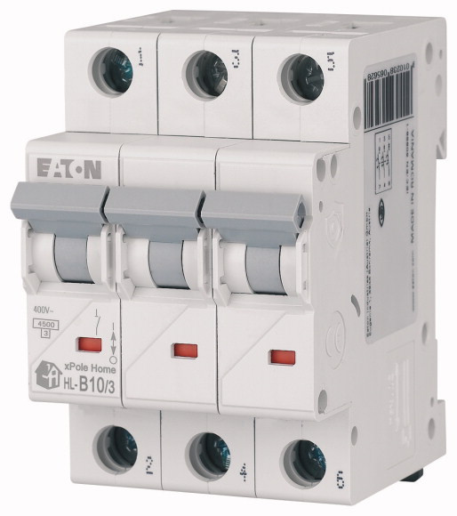 Eaton HL 3P 10A, тип B, 4,5кА, 3М Автоматический выключатель - фото 1 - id-p147596155