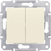 Schneider Senda двухклавишный выключатель проходной Кремовый - фото 1 - id-p147594237