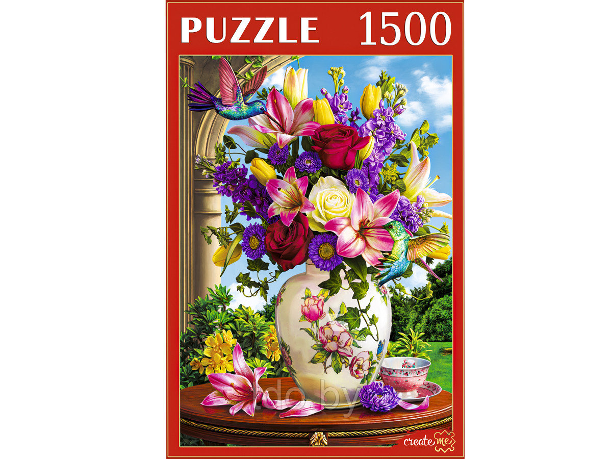 Пазл на 1500 элементов. Цветы и колибри - фото 1 - id-p147599457
