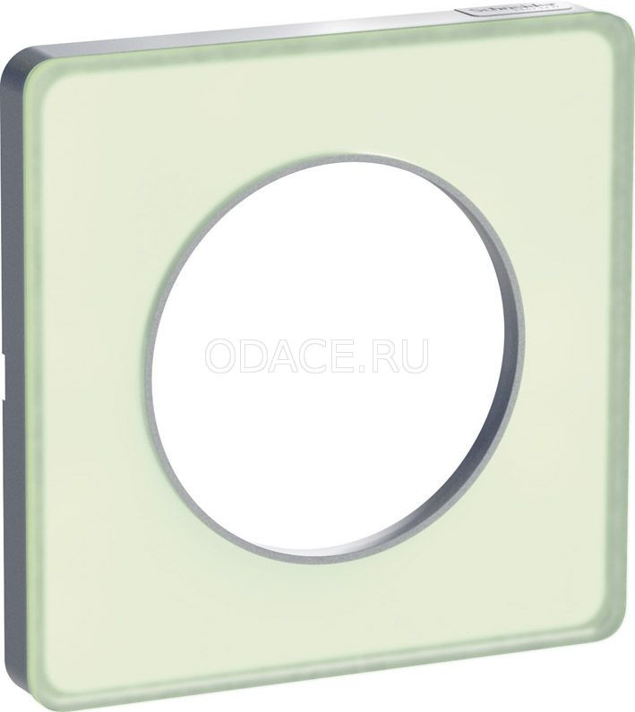 Schneider-Electric Odace Зеленый лед/Алюминий Рамка 1-я