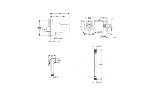 Набор для гигиенического душа Grohe BauLoop, фото 2