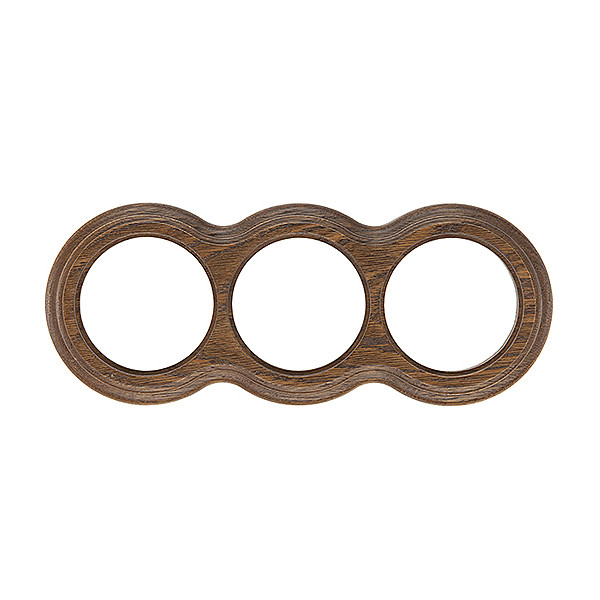 Рамка 3 поста Восьмерка Венге с золотой патиной