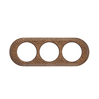 Рамка 3 поста Овал Дуб коричневый