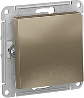 Выключатель проходной (переключатель) одноклавишный, цвет Шампань (Schneider Electric ATLAS DESIGN)