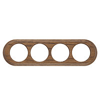 Рамка 4 поста Овал   Венге с золотой патиной