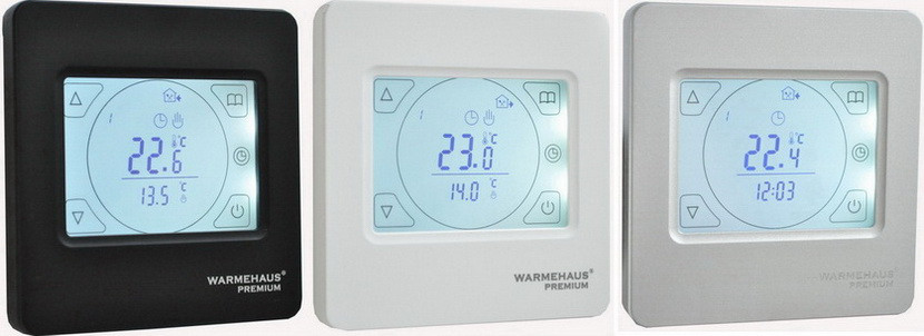 Программируемый терморегулятор теплого пола Warmehaus TouchScreen, черный - фото 2 - id-p147592155