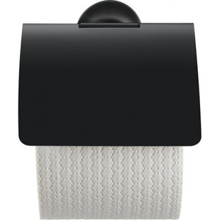 Держатель для туалетной бумаги с крышкой Черный матовый Duravit Starck T 0099404600