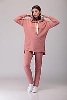 Женский осенний трикотажный розовый спортивный спортивный костюм Ларс Стиль 455 44р.
