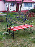 Скамейка металлическая со спинкой №4, фото 3