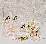 Комплект свадебных бокалов и свечей "Классика" в персиковом цвете, фото 4