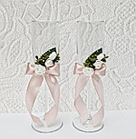 Комплект свадебных бокалов и свечей "Классика" в пудровом цвете, фото 2