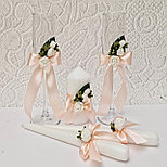 Набор свадебных свечей "Классика" для обряда "Семейный очаг" в персиковом цвете, фото 2