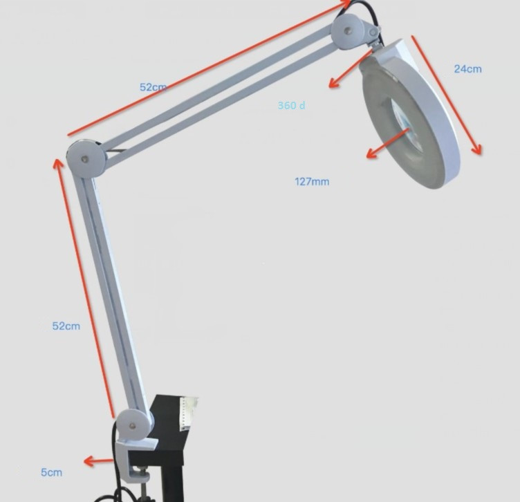 Лампа лупа косметическая SiPL LED на струбцине с крышкой Белая - фото 10 - id-p147626166