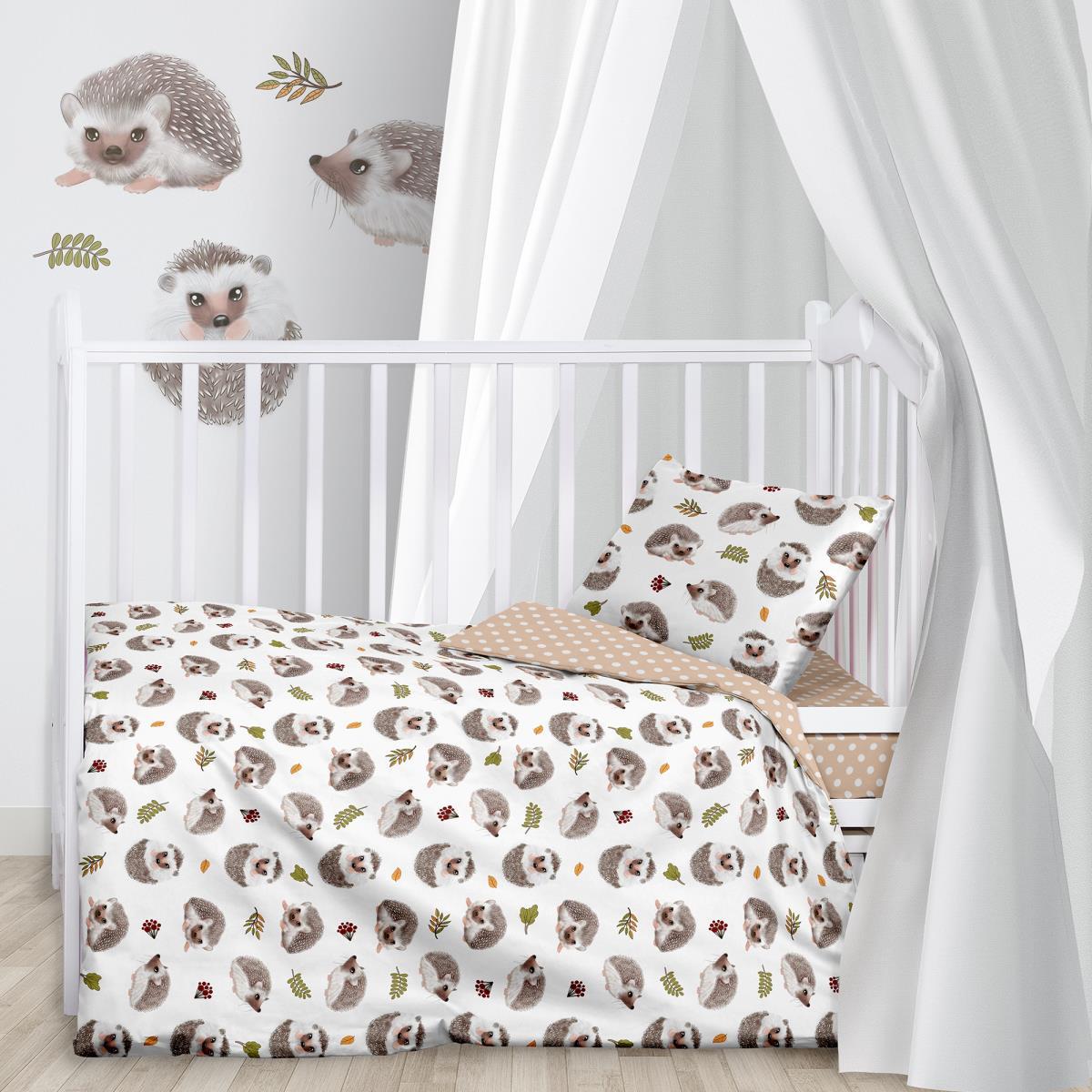 Постельный комплект в детскую кроватку "Juno" рис.16407-1/13164-3 Hedgehogs