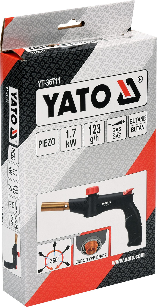 Горелка газовая на баллон с пьезоподжигом "Yato" YT-36711 - фото 3 - id-p147659408