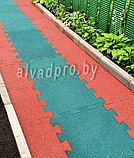 Резиновая плитка-пазл зеленая ALVADPRO 500*500*30 мм, фото 8