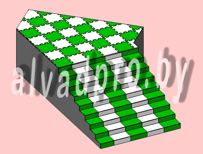 Резиновая плитка-пазл зеленая ALVADPRO 500*500*16 мм - фото 9 - id-p133021016