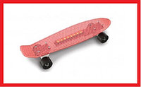 0151/4 Скейтборд, пенниборд 56х15 см PENNY с LED подсветкой, Долони (Doloni), красный
