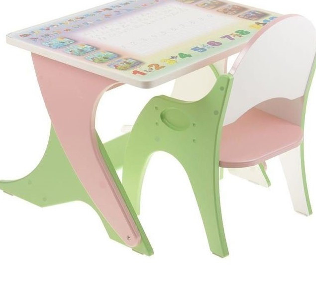 Набор детской мебели №1 салатовый розовый Зима-Лето (парта+стульчик) 14-388 - фото 1 - id-p147666899
