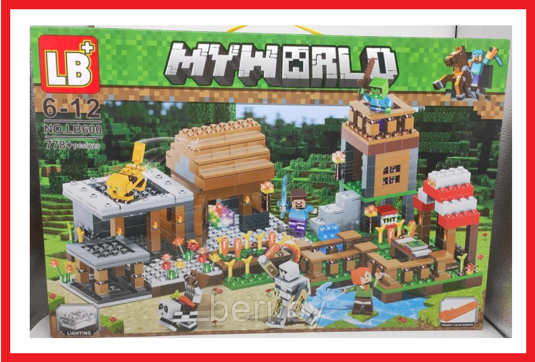 LB600 Конструктор LB My World "Деревня в лесу" (аналог Lego Minecraft), 778 деталей, Майнкрафт