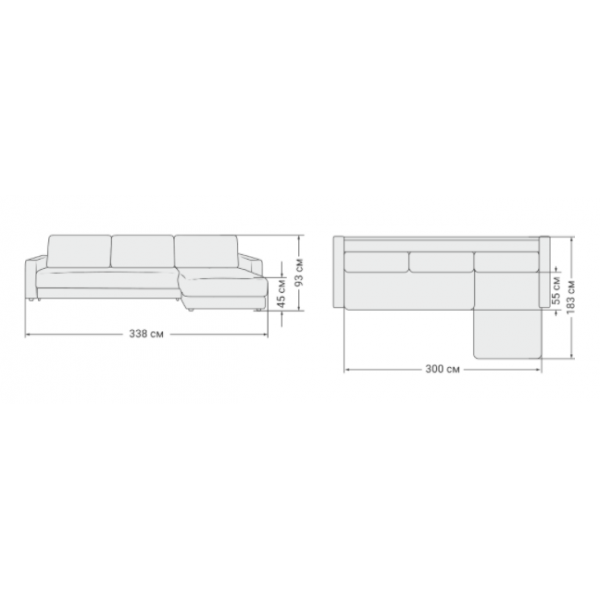 Угловой диван BOSS 3.0 MAX шенилл Soro грей - фото 4 - id-p130657118
