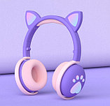 Наушники детские беспроводные с кошачьими ушками BK1 | цвет фиолетовый, фото 2