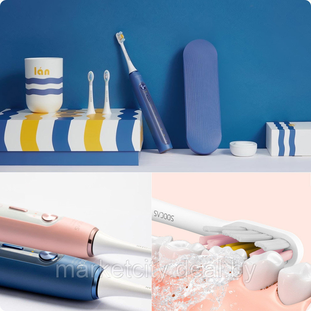 Электрическая зубная щетка Xiaomi Soocas Sonic Electric Toothbrush X5 (Global)+ 2 насадки, чехол, стакан - фото 6 - id-p147744548