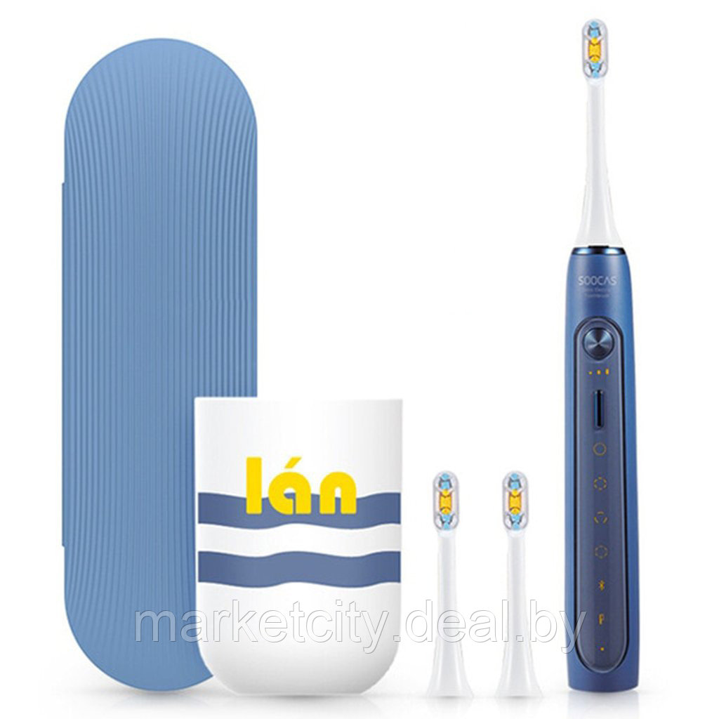 Электрическая зубная щетка Xiaomi Soocas Sonic Electric Toothbrush X5 (Global)+ 2 насадки, чехол, стакан - фото 2 - id-p147744548