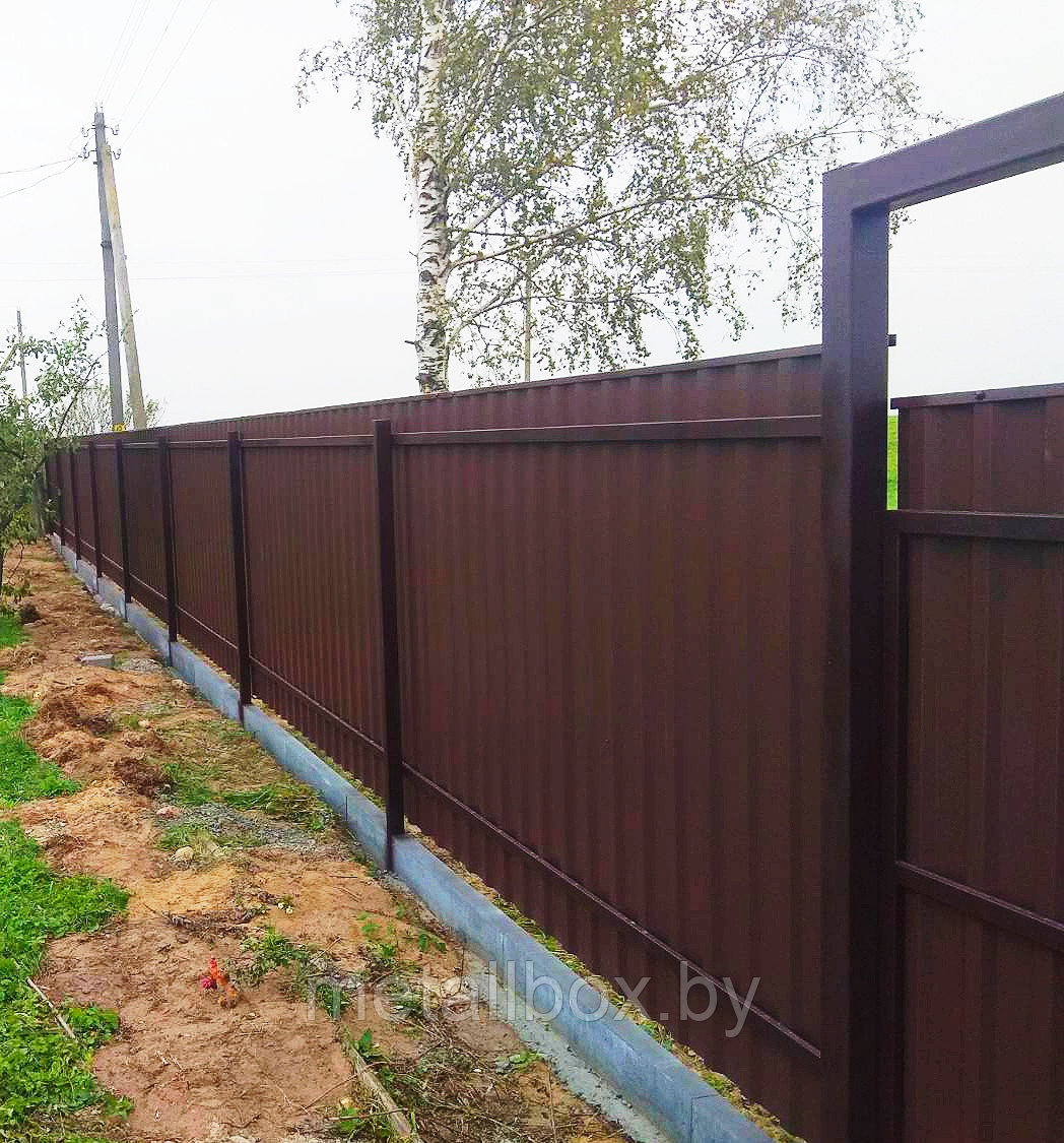 Забор из профлиста 1.7 метра двухсторонний - фото 1 - id-p147755488