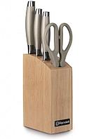 Кухоннные ножиRD-1360 Набор ножей 3 шт + ножницы + блок Stylet Rondell (BN)