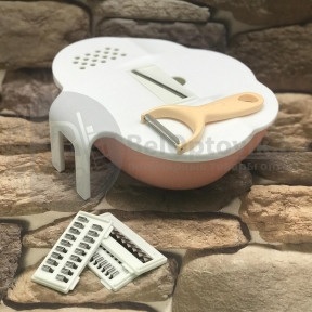 Терка-дуршлаг Cleaning Basket Two In One со сменными насадками Розовый корпус
