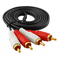 Стерео кабель / провод 2x RCA - 2x RCA (тюльпаны) 20 м, толст. провод + позолоч. разъем 555340
