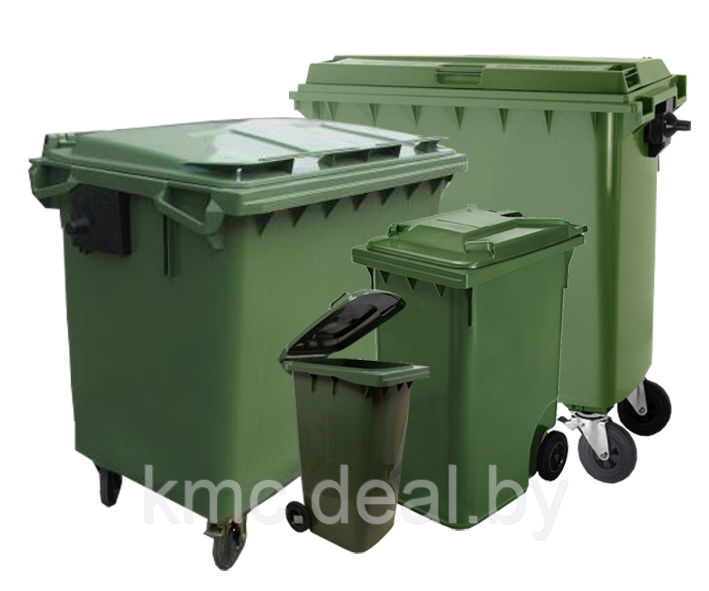 Пластиковый контейнер 660 л. Зеленый цвет, в наличии в Бресте - фото 1 - id-p147791247
