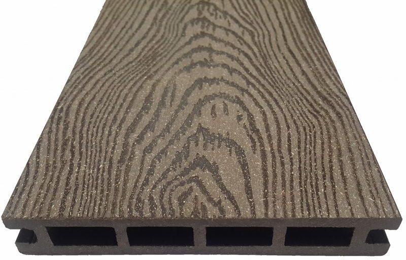 Террасная доска из ДПК марки Holzhof с тиснением "кольца дерева" - фото 1 - id-p147792592