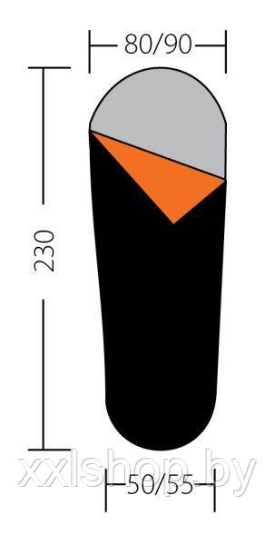 Спальный мешок BTrace Nord 5000 XL grey/orange (правая) - фото 3 - id-p147797257