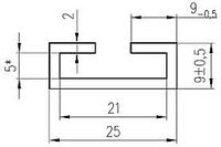 Профиль алюминиевый анодир. 25*9 (для профиля гидроборта 101.04.027 и 101.04.033)