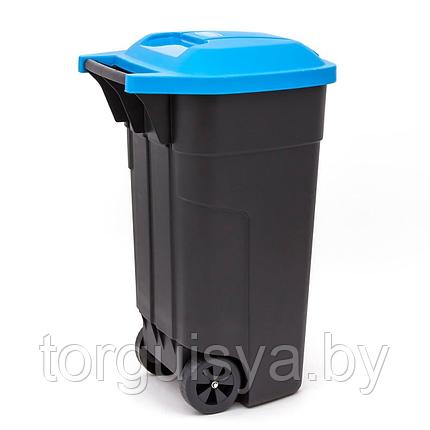 Контейнер для мусора на колёсах REFUSE BIN 110 л, черный/синий, фото 2