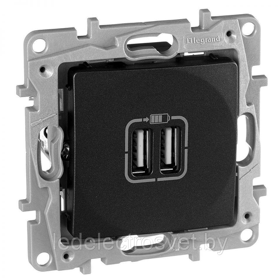Etika - Зарядное устройство с двумя USB-разъемами Type A + Type C, 3000mA (антрацит) - фото 1 - id-p147814142